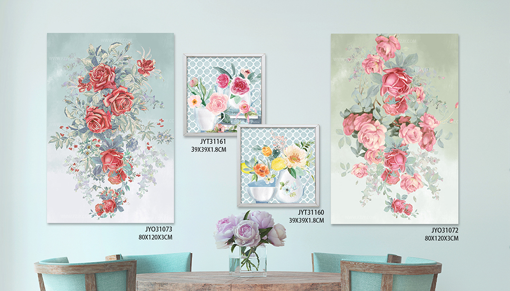Rose canvas wall art flower painting original design by Jinyi Arts