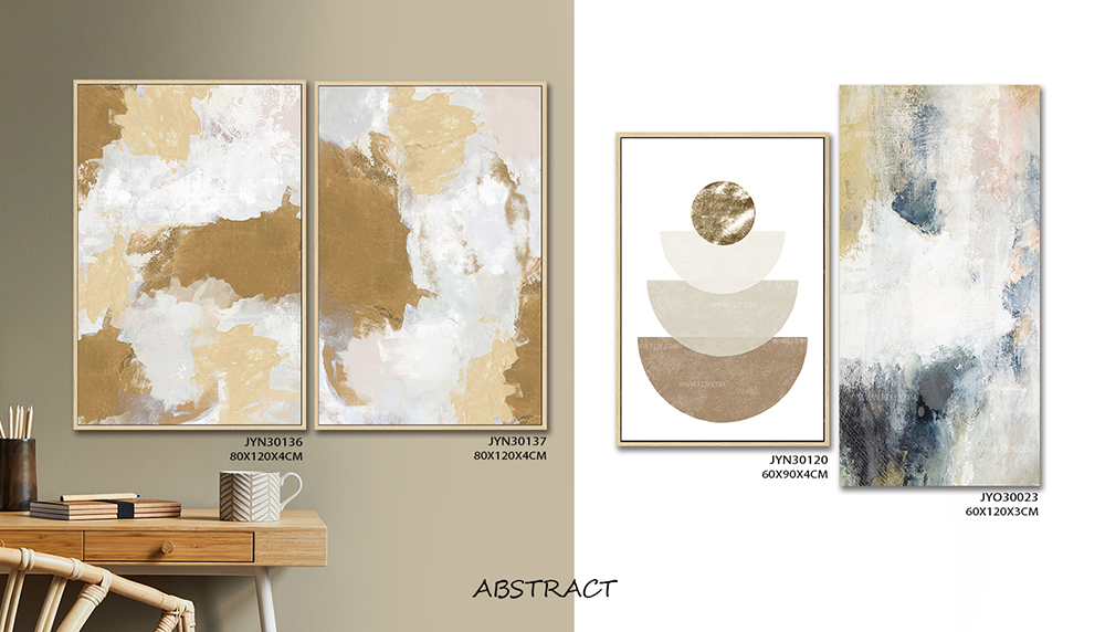 Enhance Your Space with Hand-Painted Abstract Oil Paintings with Gold Foil