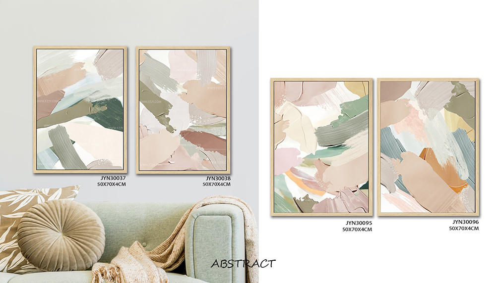 Introducing a Set of 4 Abstract Texture Paintings with Floating Frame