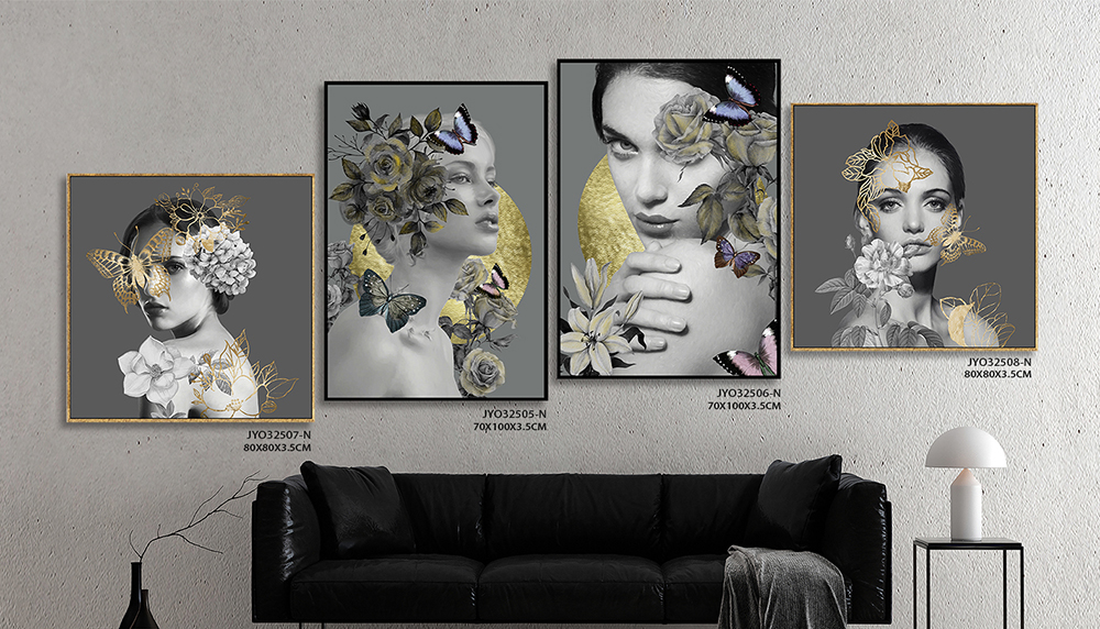 Introducing our Woman Painting with Flower Series: A Captivating Collection of Feminine Wall Art
