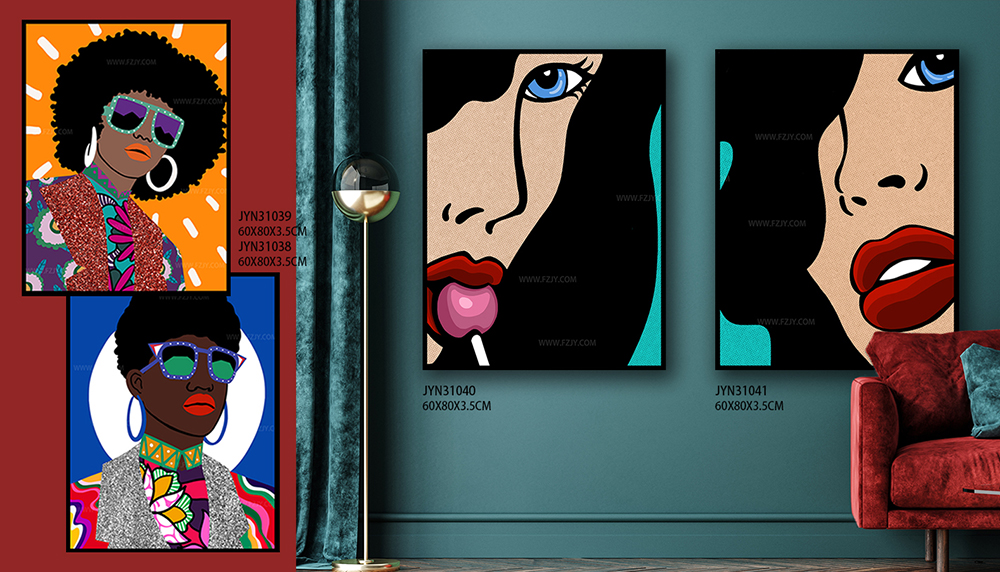 Elevate Interior Decor with Pop Art-Inspired Hand-Painted Abstract Portrait Oil Paintings