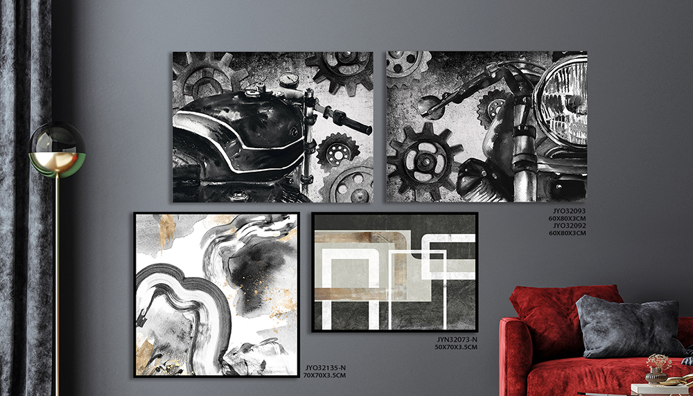 Elevate Spaces with Abstract Mastery: A Quartet of Handcrafted Oil Paintings for Wholesale Splendor