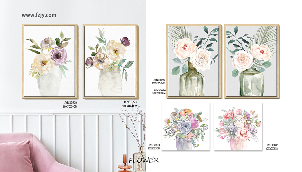 Wholesale Handmade Flower Paintings Canvas Wall Art from China