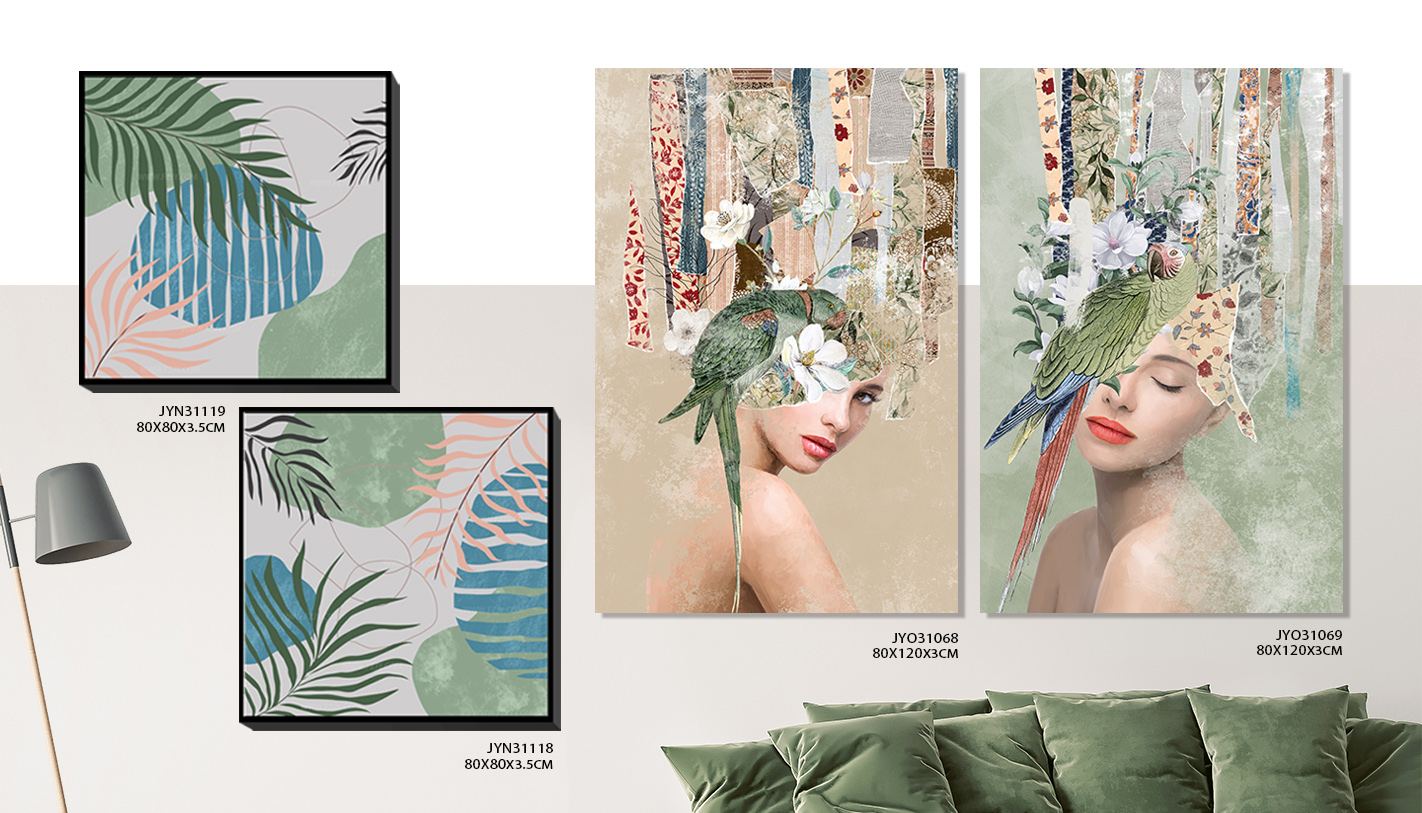 Woman with flowers painting for home decor from Jinyi Arts