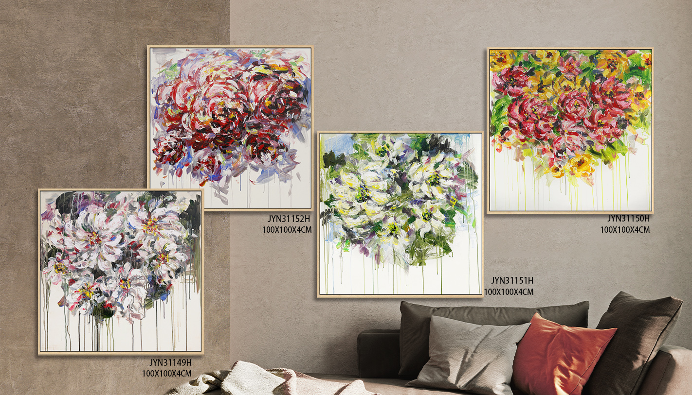 Original abstract floral paintings on canvas from Fuzhou Jinyi Arts