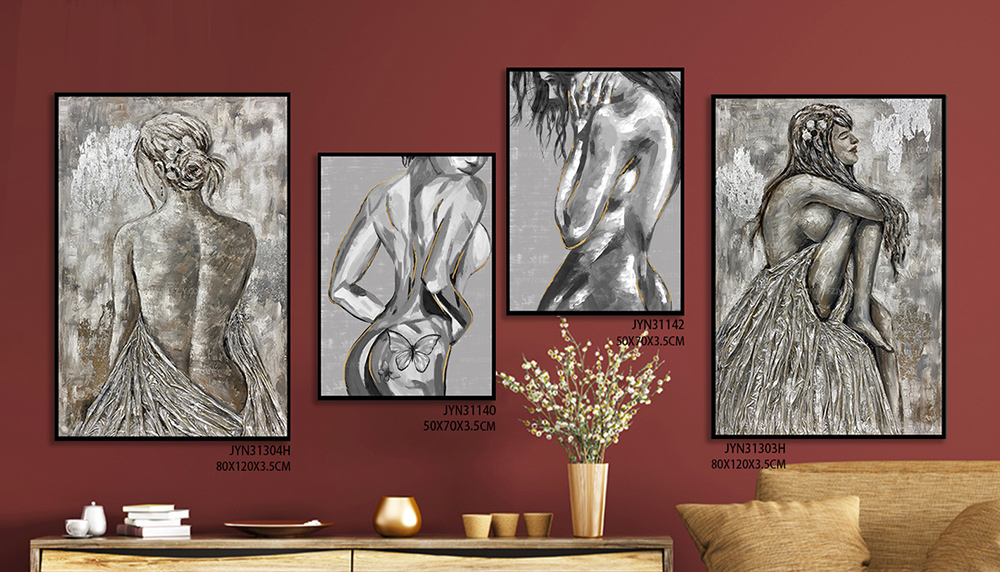 Handcrafted Abstract Female Model Oil Paintings: Elevate Your Space with Timeless Beauty